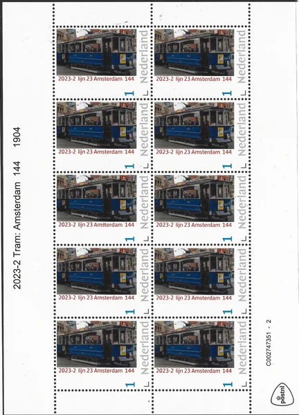 Netherlands 2023-2 Tram; Amsterdam 144 sheetlet MNH