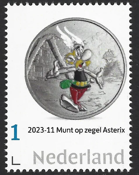 Nederland 2023-11 munt - coin on stamp Asterix postfris/mnh