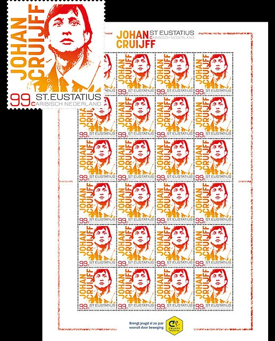Caribisch Nederland 2017 St Eustatius Johan Cruyff voetbal - soccer vel - sheetlet mnh