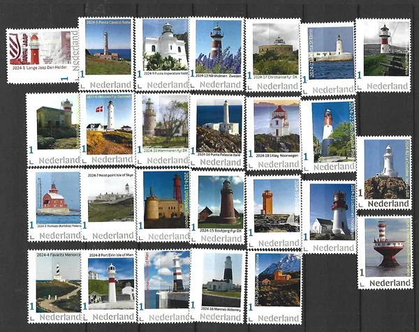 Nederland 2024 Vuurtoren lighthouse: jaarset yearset 26 stamps postfris/mnh