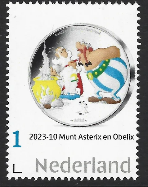 Netherlands 2023-10 coin - coin on stamp Asterix MNH