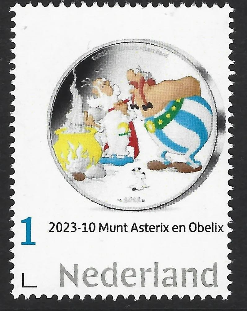 Niederlande 2023-10 Münze - Münze auf Briefmarke Asterix postfrisch/mnh