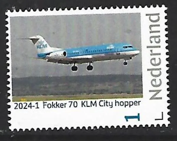 Niederlande 2024-1a Flugzeug Aeroplan: Fokker 70 City Hopper postfrisch/mnh