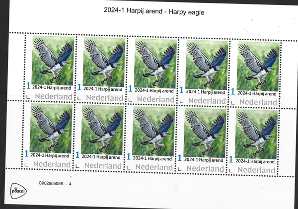 Netherlands 2024-1 Bird: Harpy Eagle sheetlet MNH