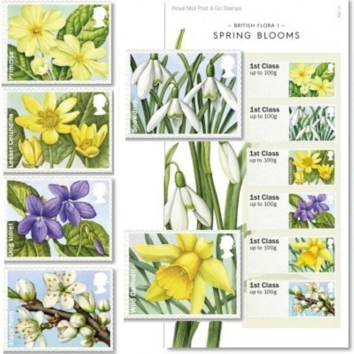 Großbritannien 2014 Blüten Post & Go 6er postfrisch/mnh