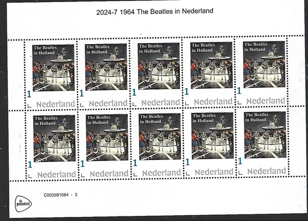 Netherlands 2024-7 The Beatles 1964 in Netherlands sheetlet MNH