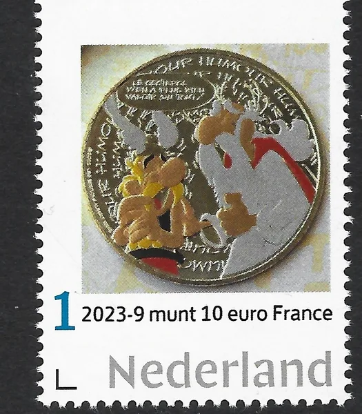 Netherlands 2023-9 coin on stamp Asterix MNH