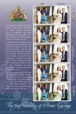 Alderney 2014 Prins George 1 jaar velletje-sheetlet postfris/mnh