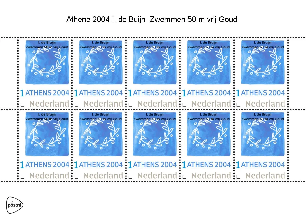 Niederlande 2004-1 Olympische Spiele Schwimmen Inge de Bruin 50m Freistil Bogen postfrisch/ungebraucht