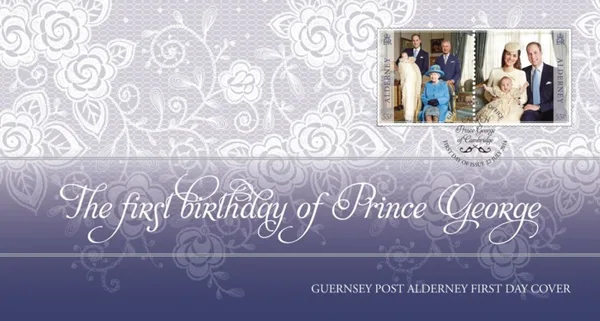Alderney 2014 Prins George 1 jaar FDC postfris/mnh