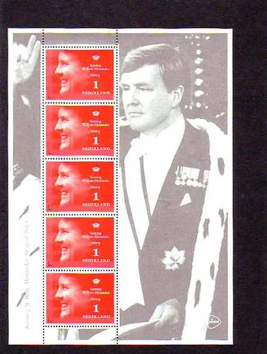 Nederland V3066 Koning Willem-Alexander kroning 2013 vel/sheetlet postfris/mnh