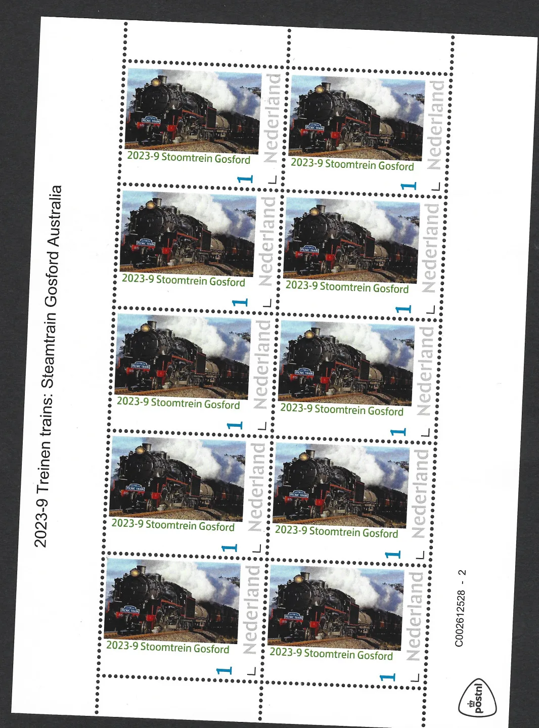 Niederlande 2023-9 Züge Steamtrain Gosford Australien vel-sheetlet postfrisch/mnh