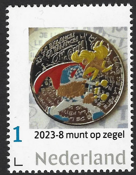 Netherlands 2023-8 Coin on stamp Asterix 10 Euro coin France MNH
