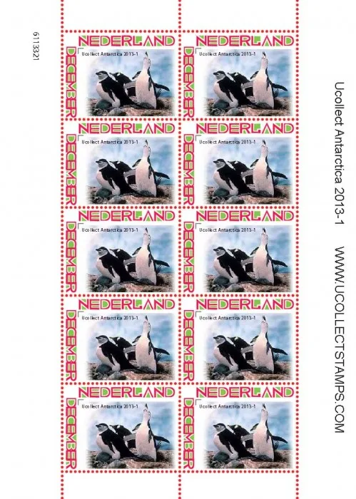 Netherlands 2013-1 Ucollect Antarctica Chinstrap penguin sheet MNH