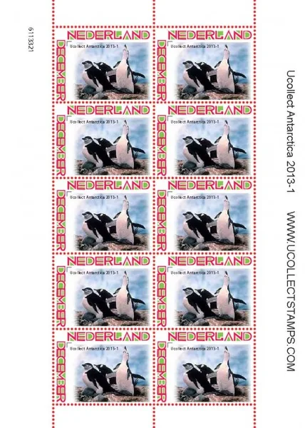 Netherlands 2013-1 Ucollect Antarctica Chinstrap penguin sheet MNH