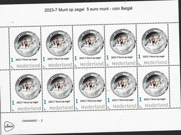 Nederland 2023-7 munt - coin on stamp Asterix vel-sheetlet postfris/mnh