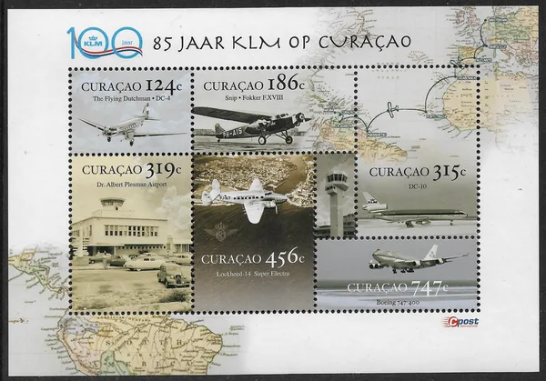 Curacao 2019 85jr KLM vliegtuigen airplanes blok-m/s postfris/mnh