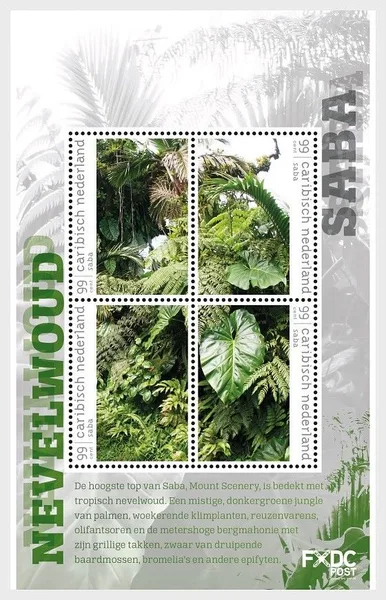 Caribbean Netherlands Saba 2018 Cloud Forest souvenir sheet MNH