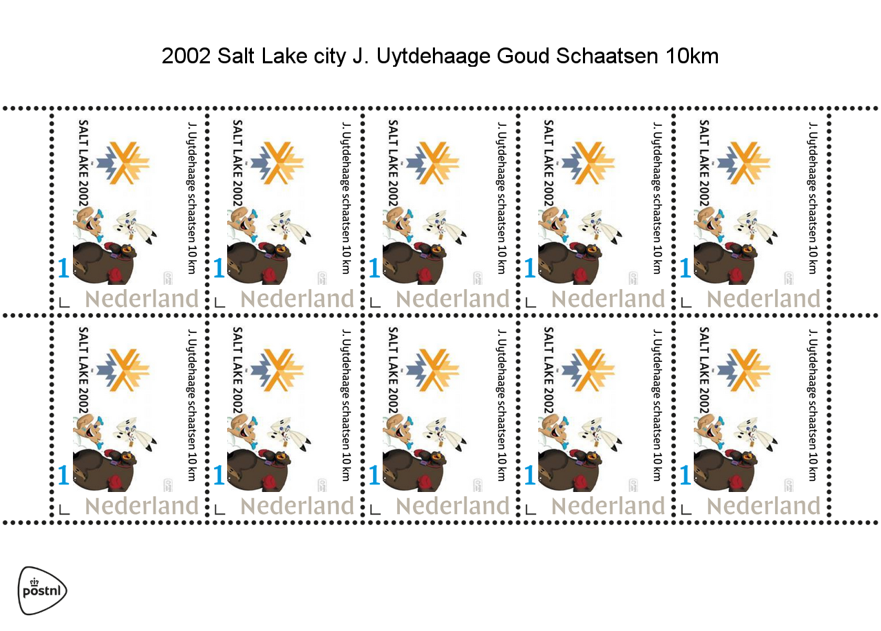 Pays-Bas 2002-2 Jeux olympiques patinage Uytehaage 10 km bloc postfris/mnh