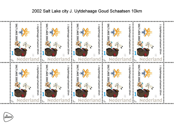 Netherlands 2002-2 Olympics skating Uytehaage 10 km sheetlet MNH