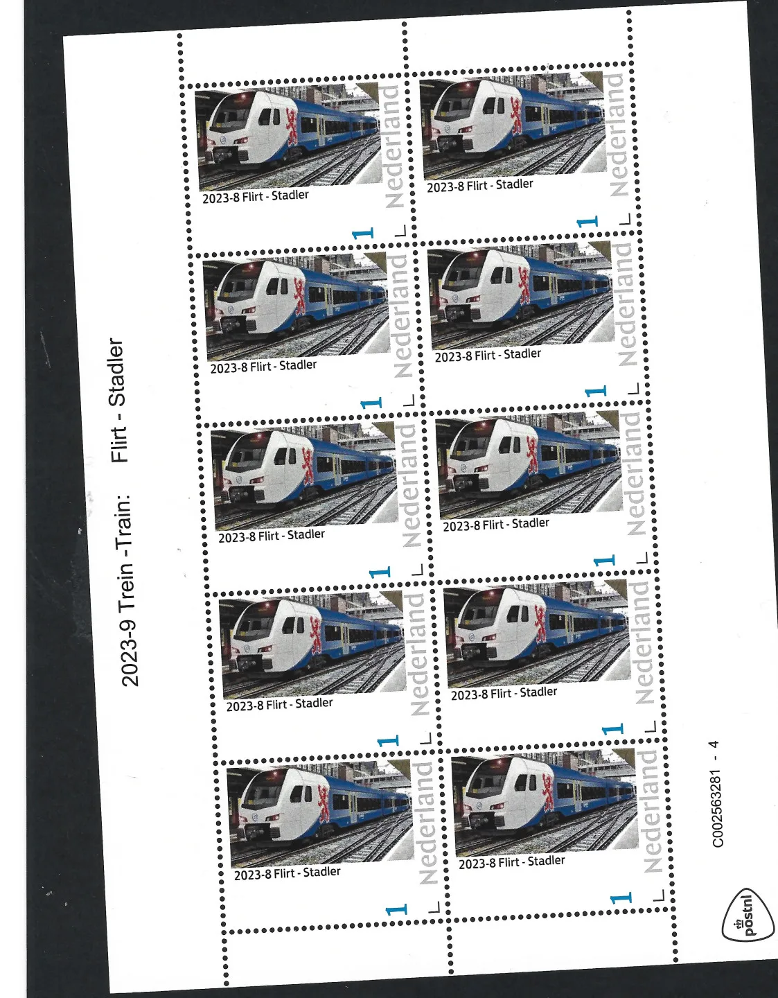 Niederlande 2023-8 Zug Flirt-Stadler Bogen postfrisch-mnh