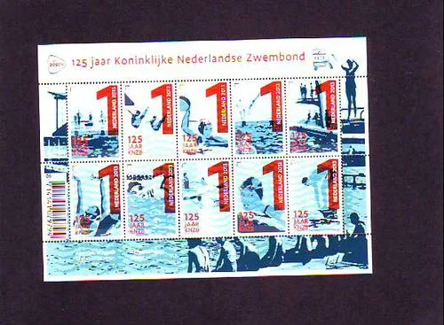 Nederland V3079-3088 150 jaar KNZB- Swimming federation KNZB vel-sheetlet postfris/mnh