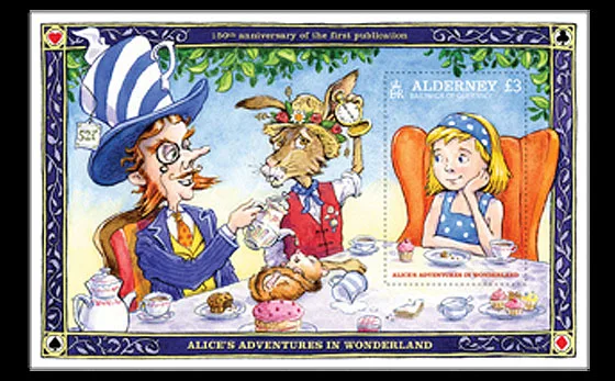 Alderney 2015 Alice in Wonderland blok postfris/mnh