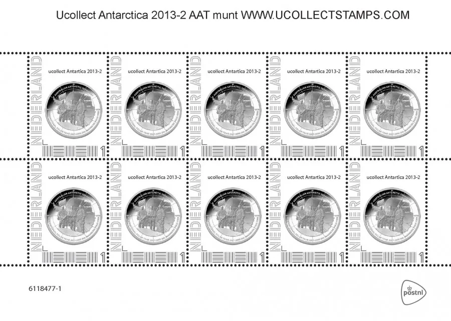 Netherlands 2013-2 Ucollect Antarctica coin Australian Antarctica sheet MNH