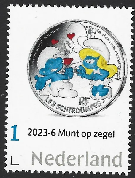 Netherlands 2023-6 Coin on Stamp Smurfs MNH