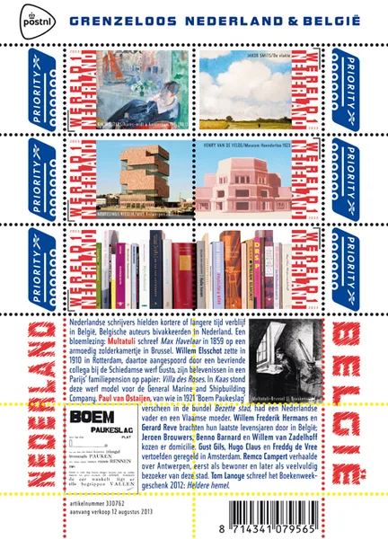 Nederland V3089-3094b Grenzeloos Nederland-Belgie 2013 b literatuur vel-sheetlet postfris/mnh