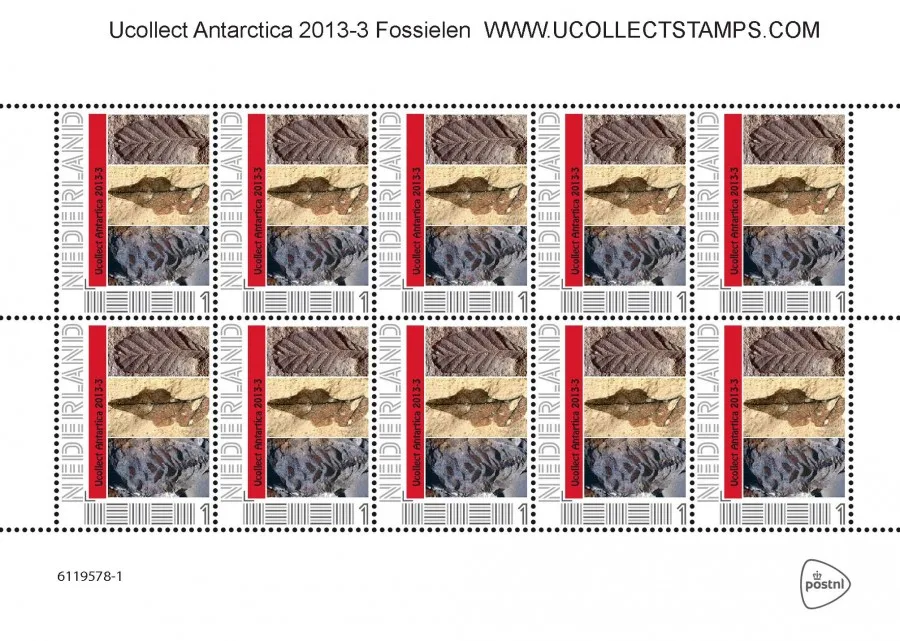 Netherlands 2013-3 Ucollect Antarctica Fossils sheetlet MNH