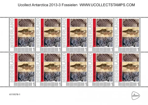 Netherlands 2013-3 Ucollect Antarctica Fossils sheetlet MNH