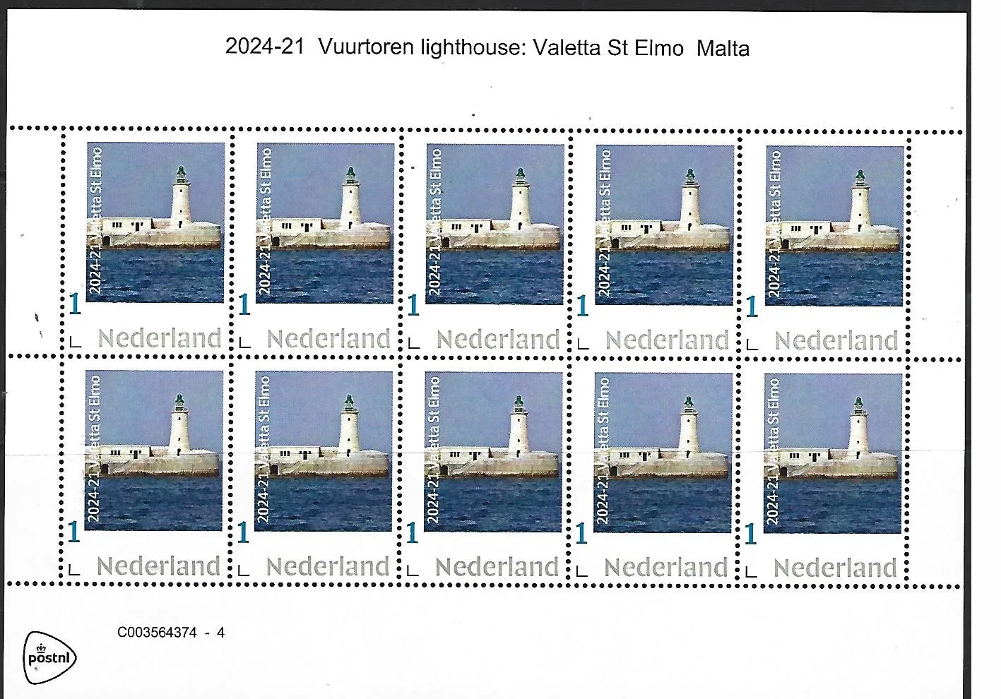 2024-21 Vuurtoren Lighthouse: St Elmo Valetta Malta sheetlet MNH