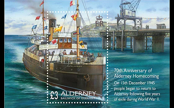 Alderney 2015 WWII Homecoming ship block MNH
