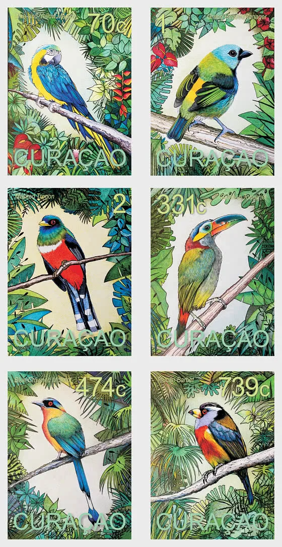 Curacao 2020 Zuid Amerikaanse vogels birds postfris/mnh