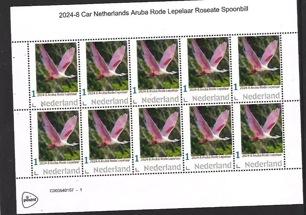 Niederlande 2023-8 Car.Niederlande Aruba Roter Löffler Bogen postfrisch/mnh