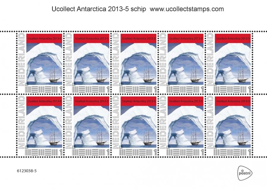 Netherlands 2013-5 Ucollect Antarctica ship in ice sheetlet MNH