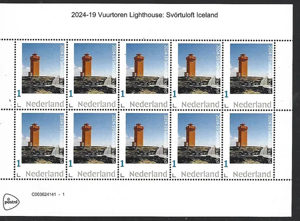 Nederland 2024-19 Vuurtoren lighthouse: Svortuloft Iceland sheetlet postfris/mnh