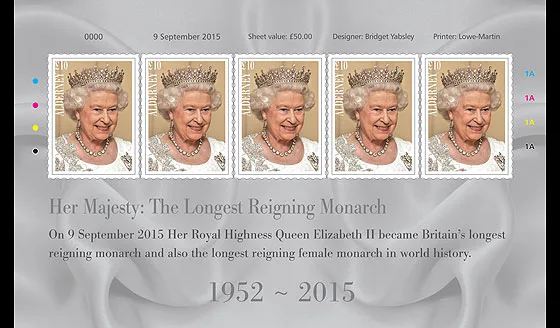 Alderney 2015 Queen Elisabeth Longest reign souvenir sheet MNH