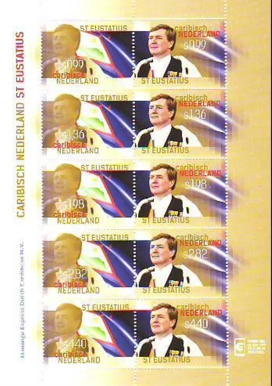 Caribbean Netherlands 2015 Coronation stamps 69-78 St Eustatius sheet MNH