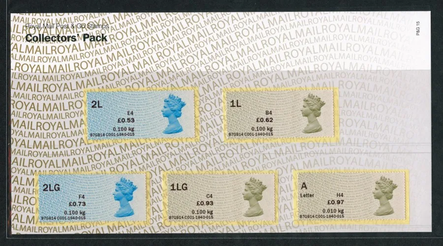 Gr. Britain 2014 Post and Go Machins valeurs doubles postfris/mnh