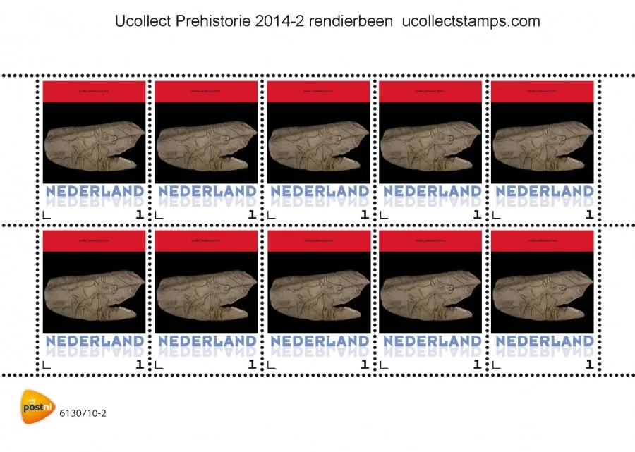 Niederlande 2014-2 Ucollect Prähistorie Rentierknochen Bogen-Sheetlet postfrisch/mnh