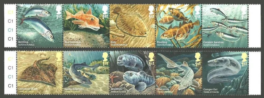 Gr. Britain 2014 Poissons durables postfris/mnh