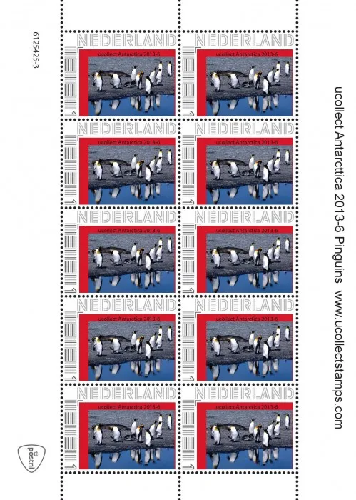 Netherlands 2013-6 Ucollect Antarctica penguins mirrored sheet MNH