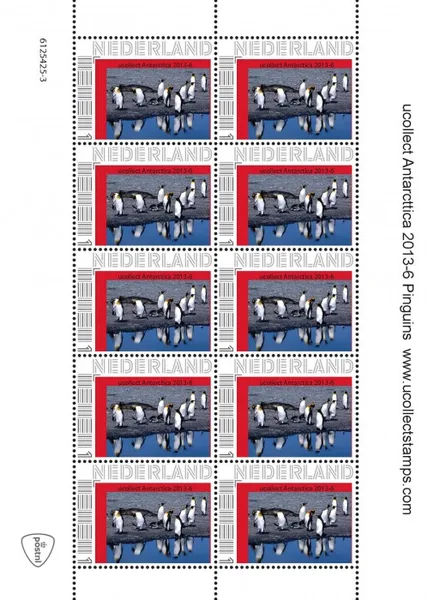 Netherlands 2013-6 Ucollect Antarctica penguins mirrored sheet MNH