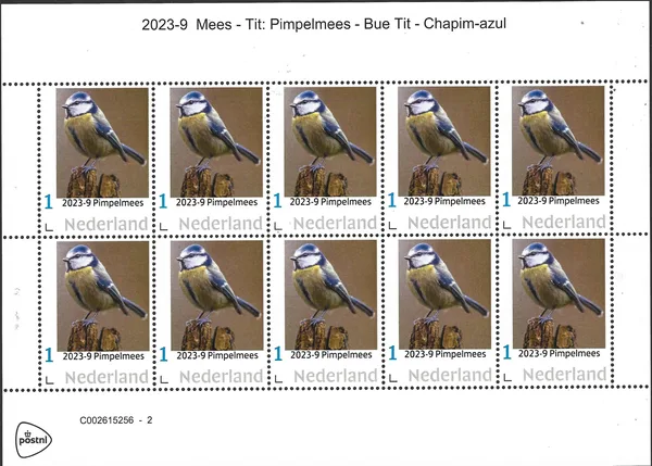 Netherlands 2023-9 Tits: Blue tit sheetlet MNH