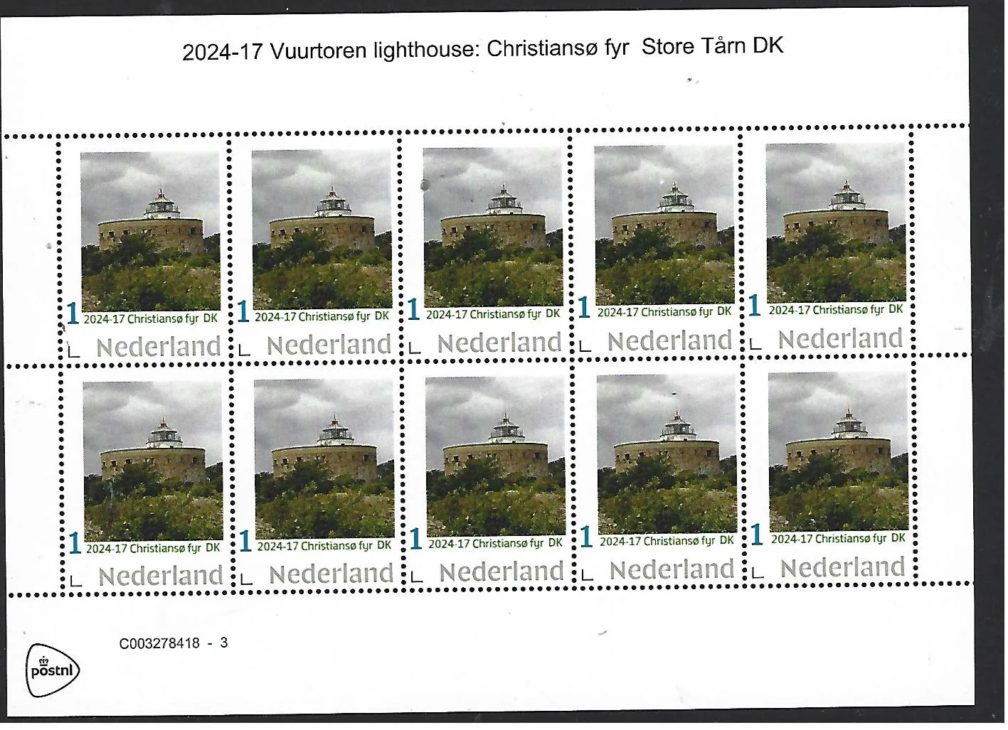 Pays-Bas 2023-17 Phare Lighthouse Christiansø Danemark feuille neuf/mnh