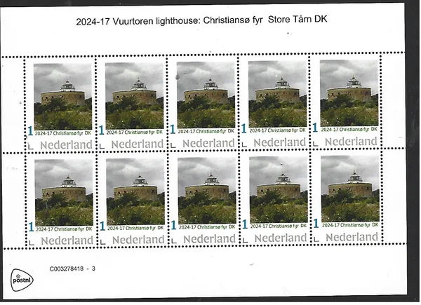 Nederland 2023-17 Vuurtoren lighthouse Christiansø Denmark sheetlet postfris/mnh