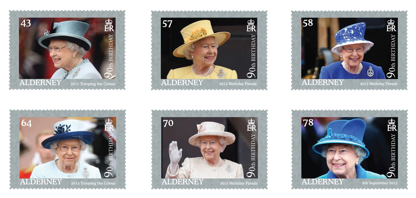 Alderney 2016 Queen Elisabeth 90th Anniversary MNH