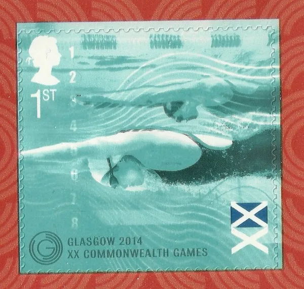 Gr. Britain 2014 Commonwealth games sport zwemmen 1w zelfklevend postfris/mnh